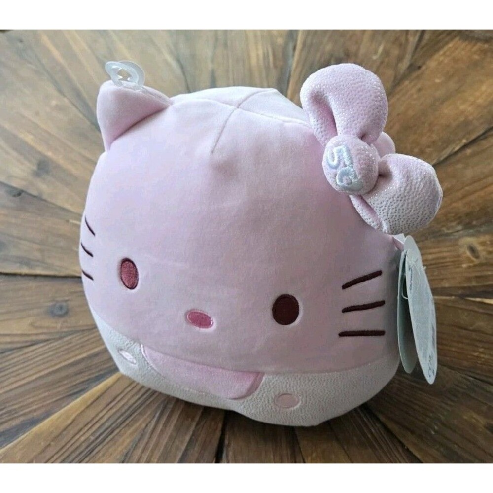 Jazwares Original Squishmallows Hello Kitty Pink Cat Plush w/ Bow Polyester